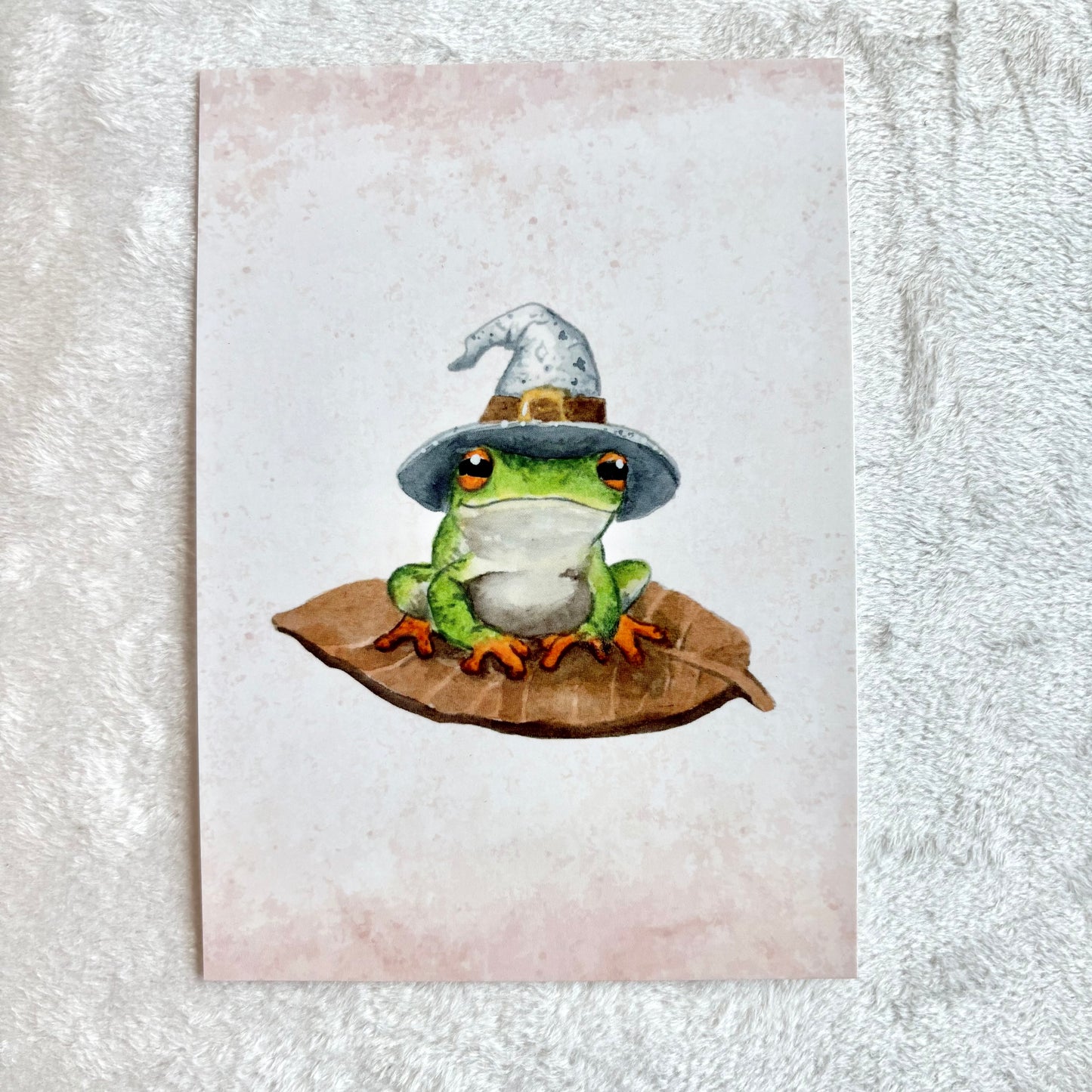 Frogs with hats - postcard set of 2