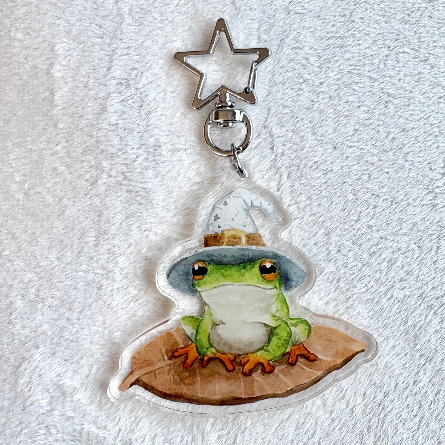 Frog with hat Grey - Keychain