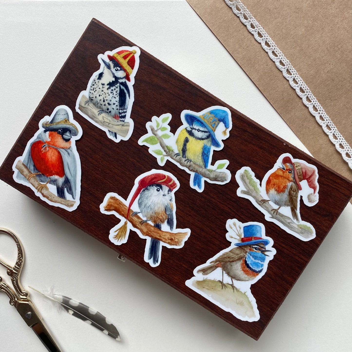 Fashionable Feathers Sticker Set