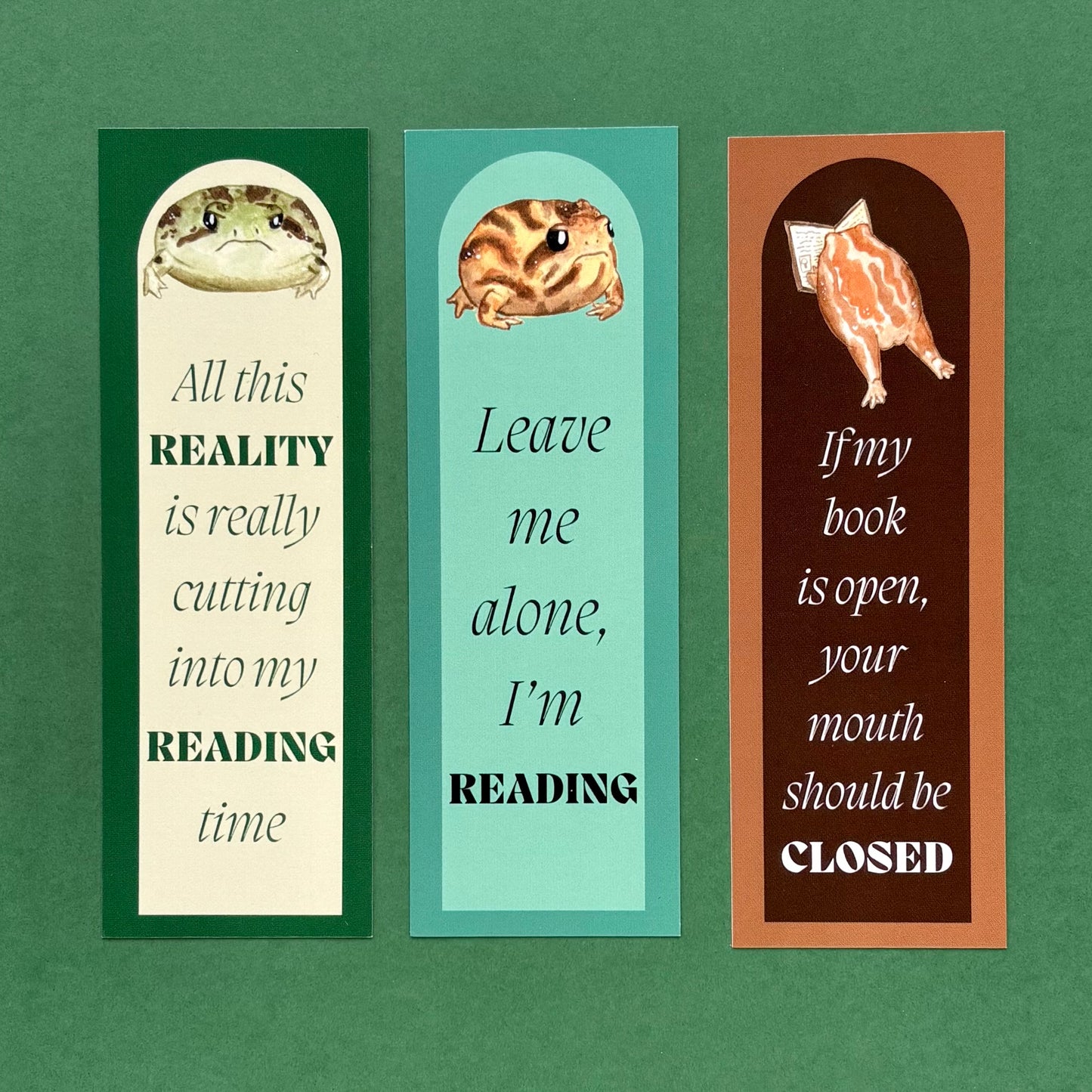 Rain frogs bookmark - set of 3