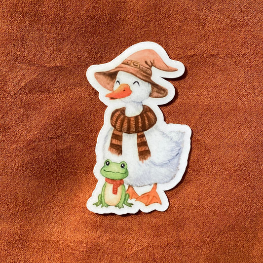 Goose & frog sticker