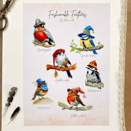 Fashionable Feathers A4 Print