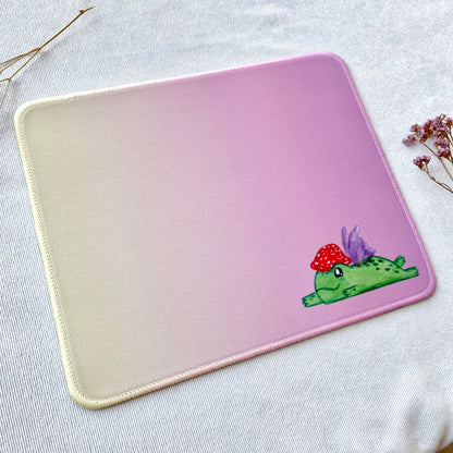 Pink frog mousepad