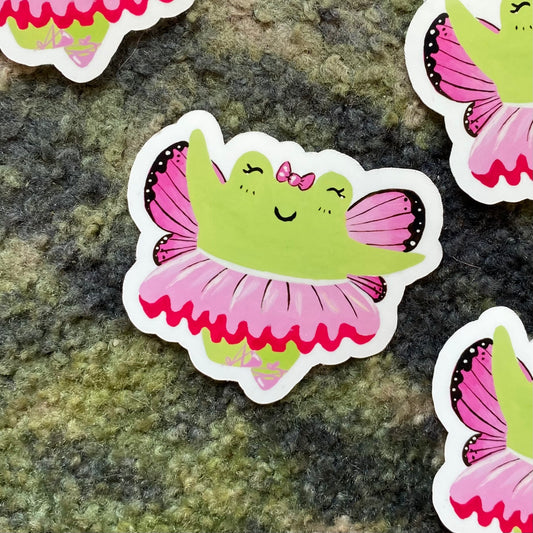 Ballerina frog sticker