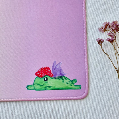 Pink frog mousepad