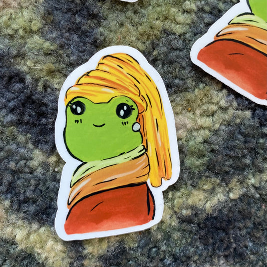 Frog with the pearl sticker