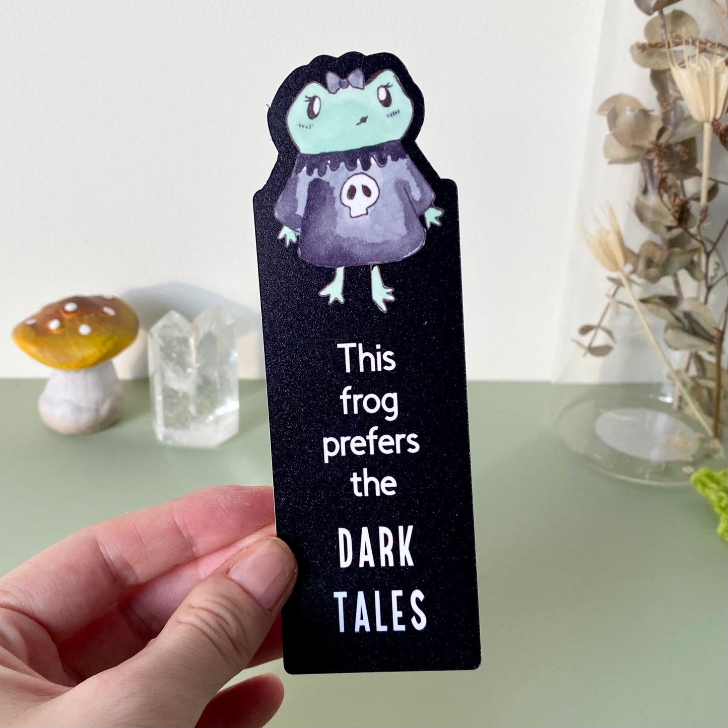 Dark frog bookmark