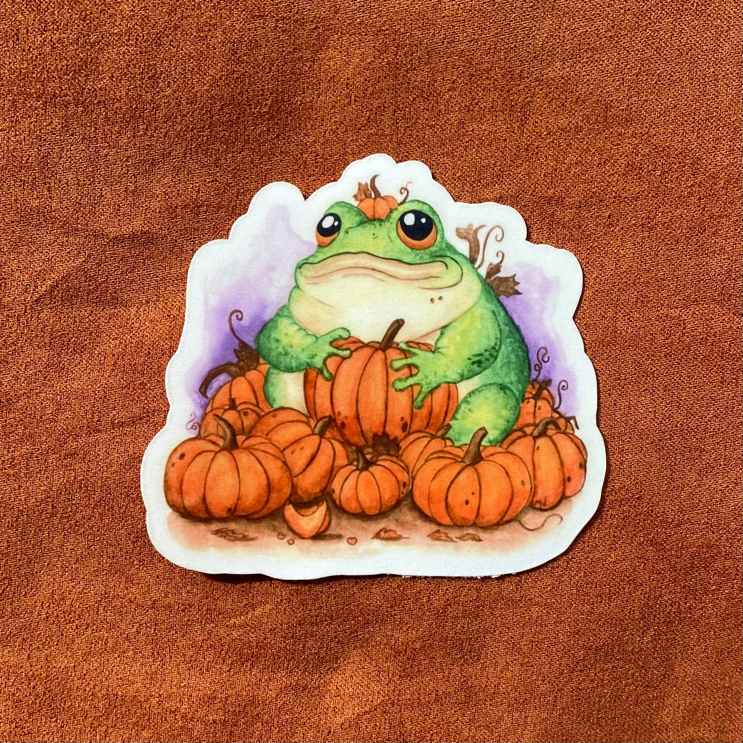 Pumpkin frog sticker