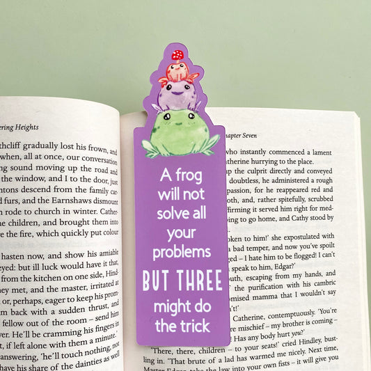 Stack of frogs bookmark