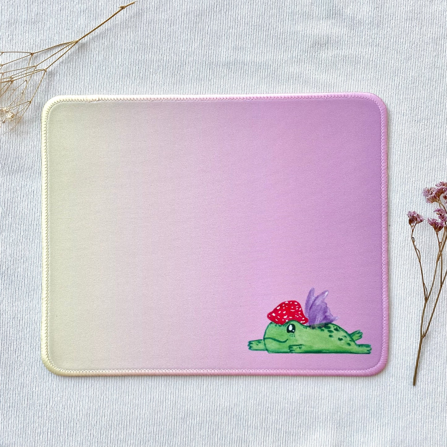 Pink frog mousepad