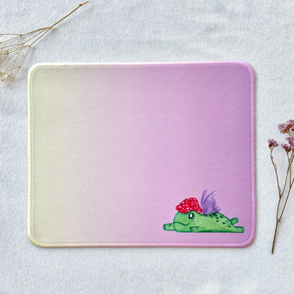 Pink frog mousepad