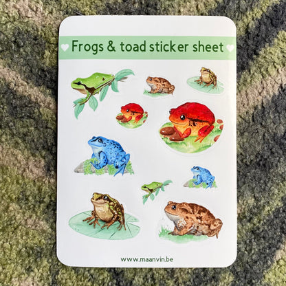 Frogs & toad sticker sheet