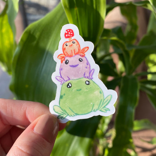 Stack of frogs sticker