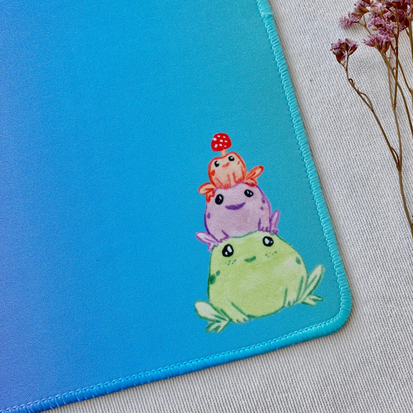 Blue frog mousepad