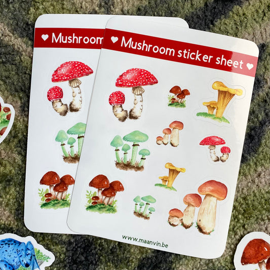 Mushroom sticker sheet