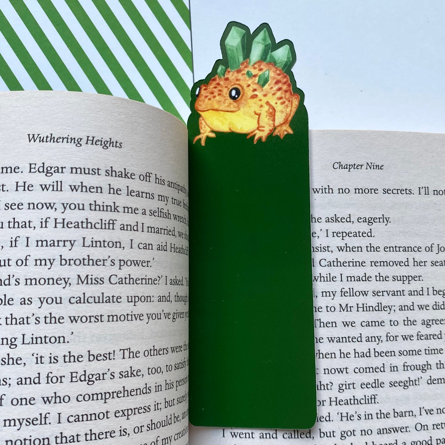 Aventurine frog bookmark