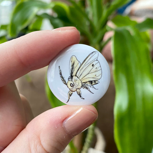 Silkmoth button