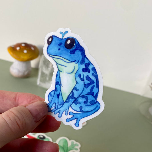 Blue frogger sticker