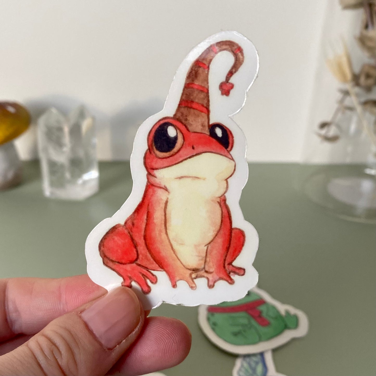 Frog with hat sticker