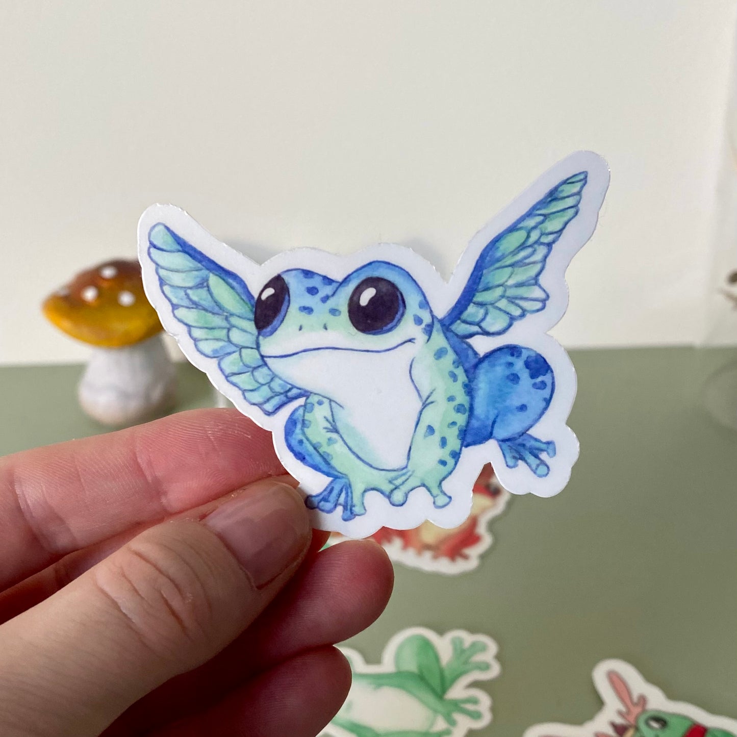 Blue froggerfly sticker