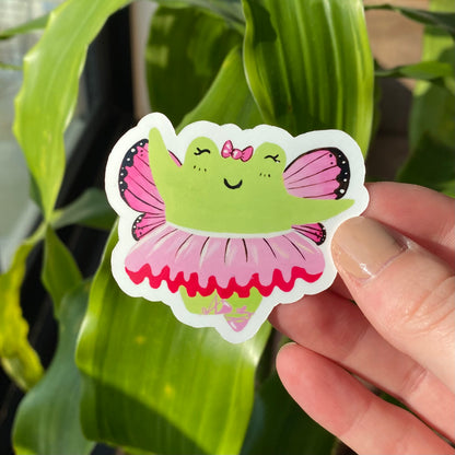 Ballerina frog sticker