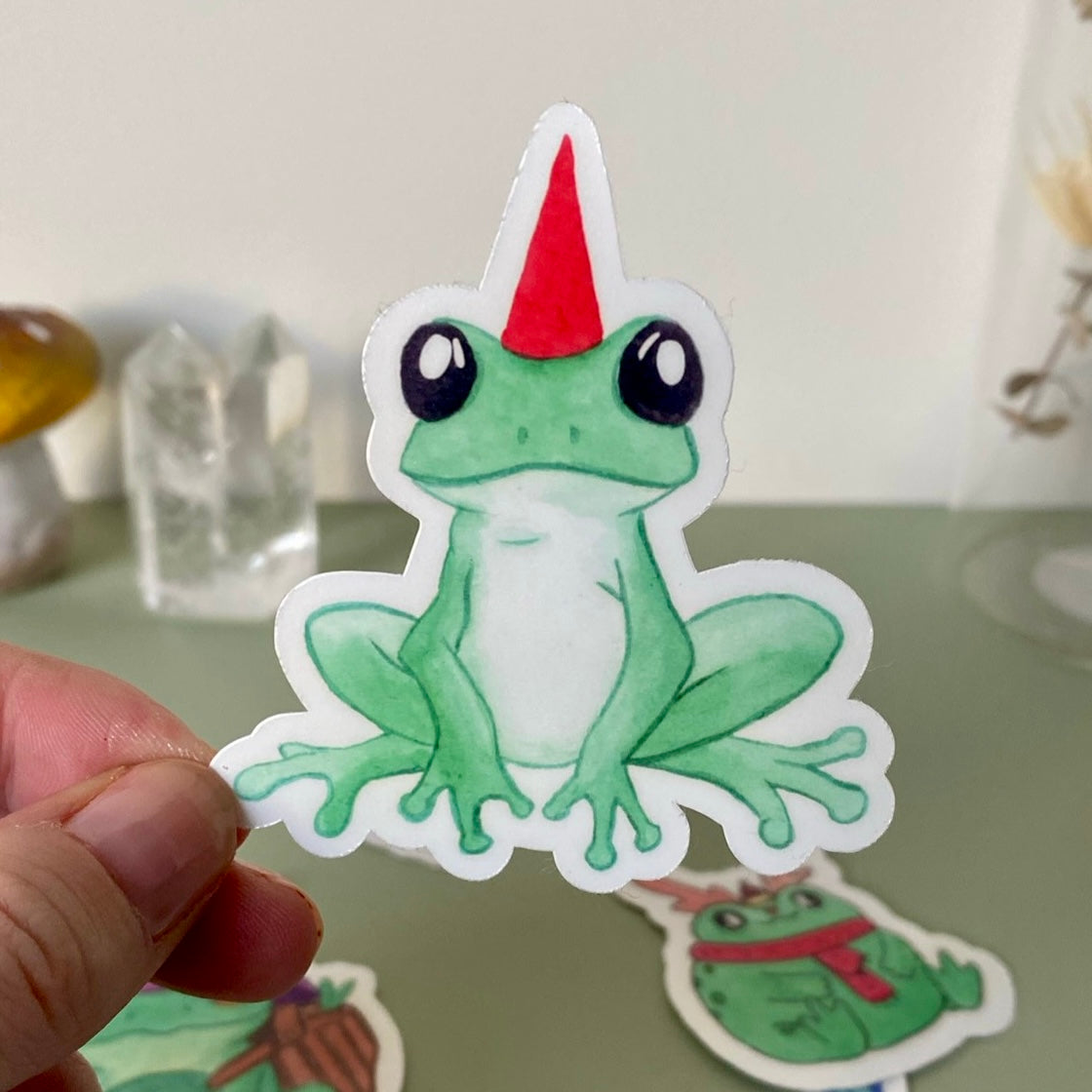 Gnome frog sticker