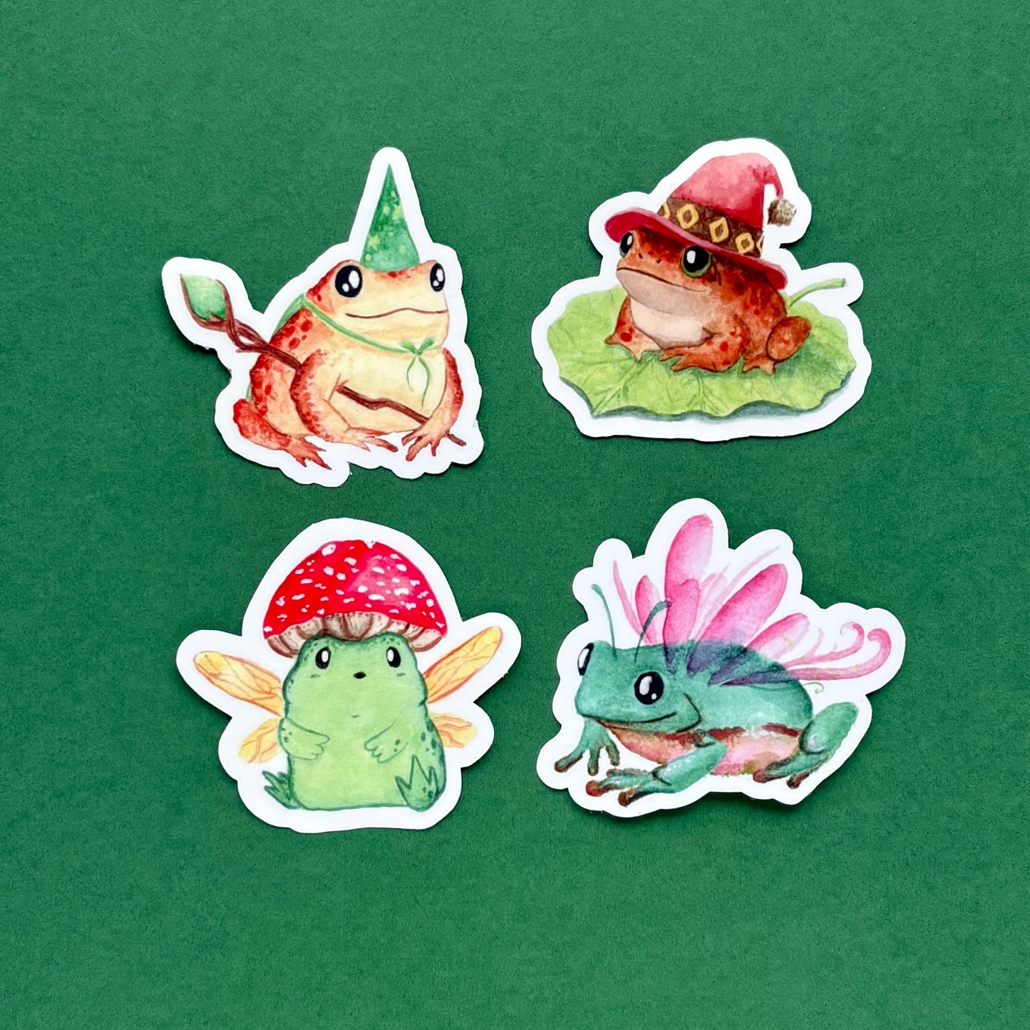 Frog stickers B - set of 4