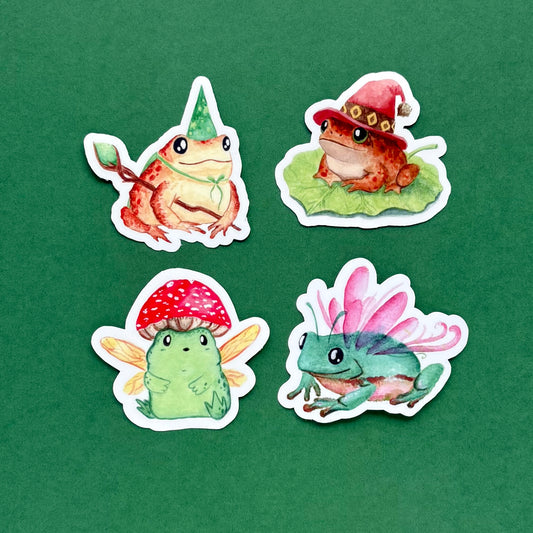 Frog stickers B - set of 4