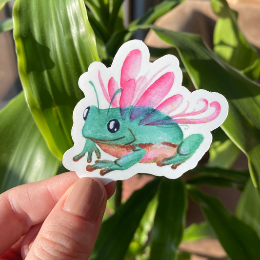 Pink frogfairy sticker