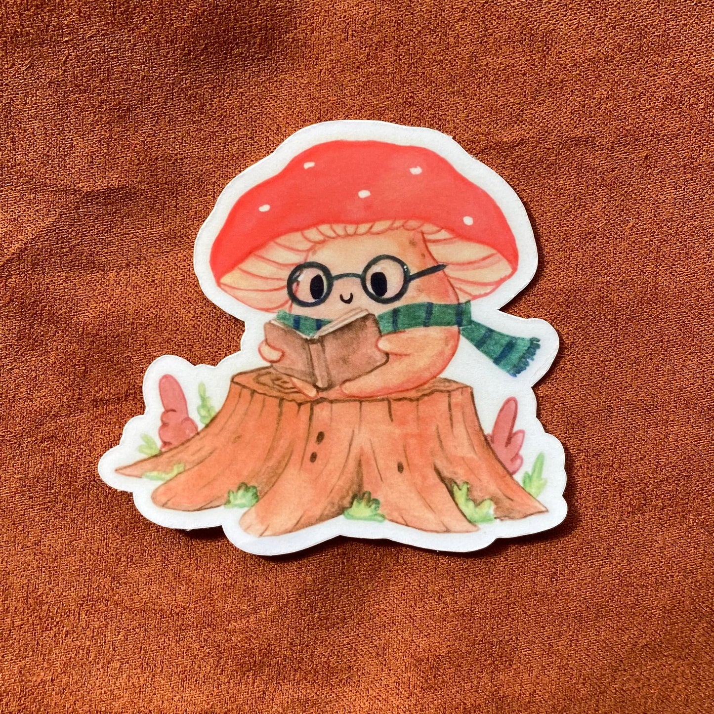 Reading mushroom sticker