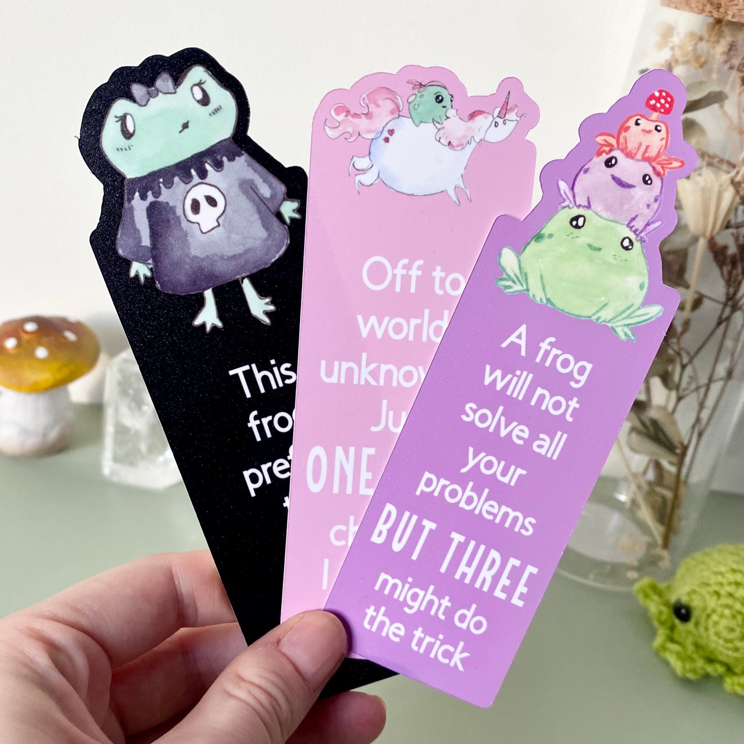 Dark frog bookmark