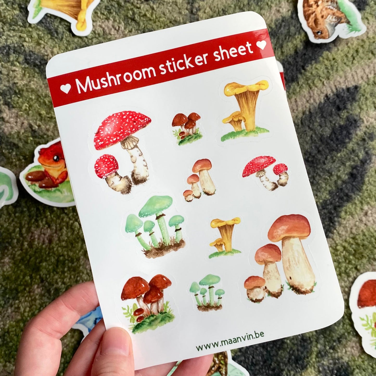 Mushroom sticker sheet