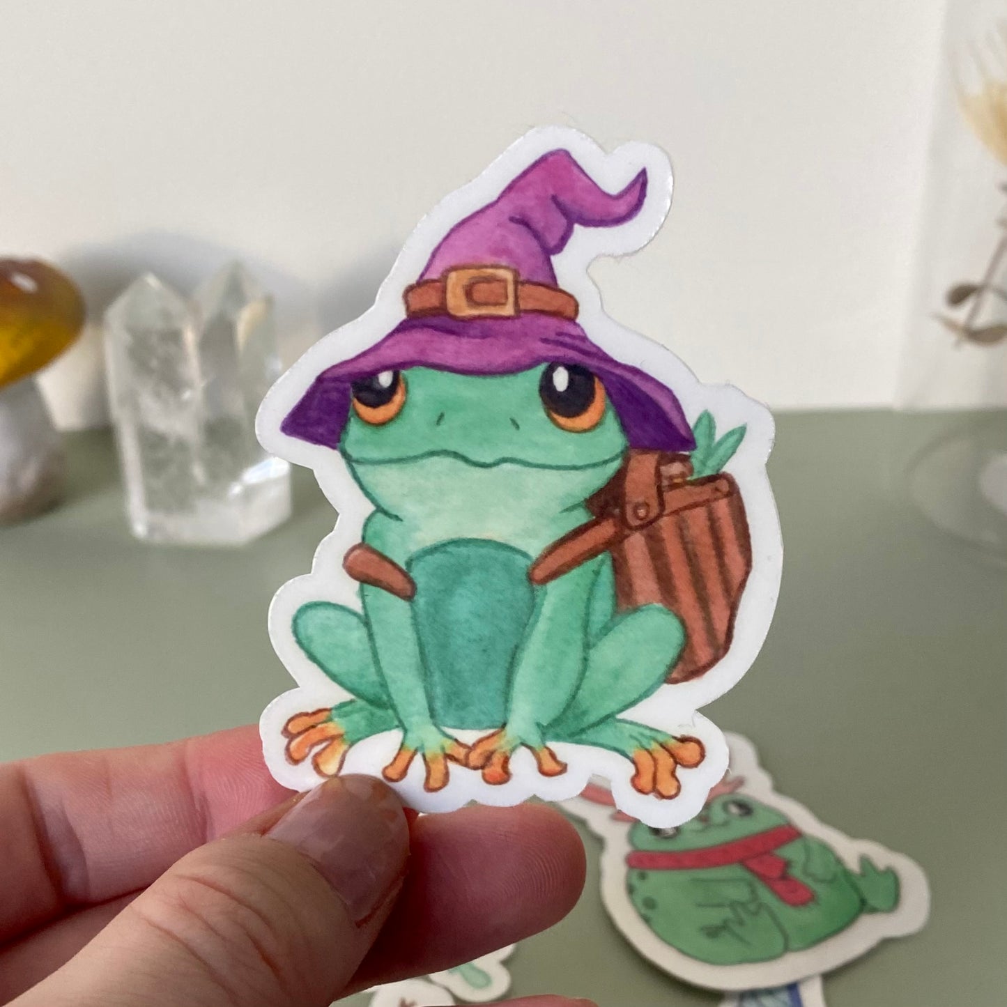 Witchy frog sticker