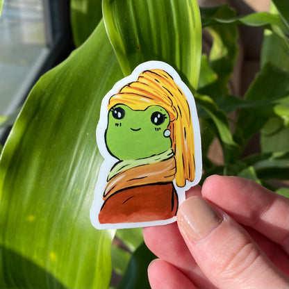 Frog with the pearl sticker