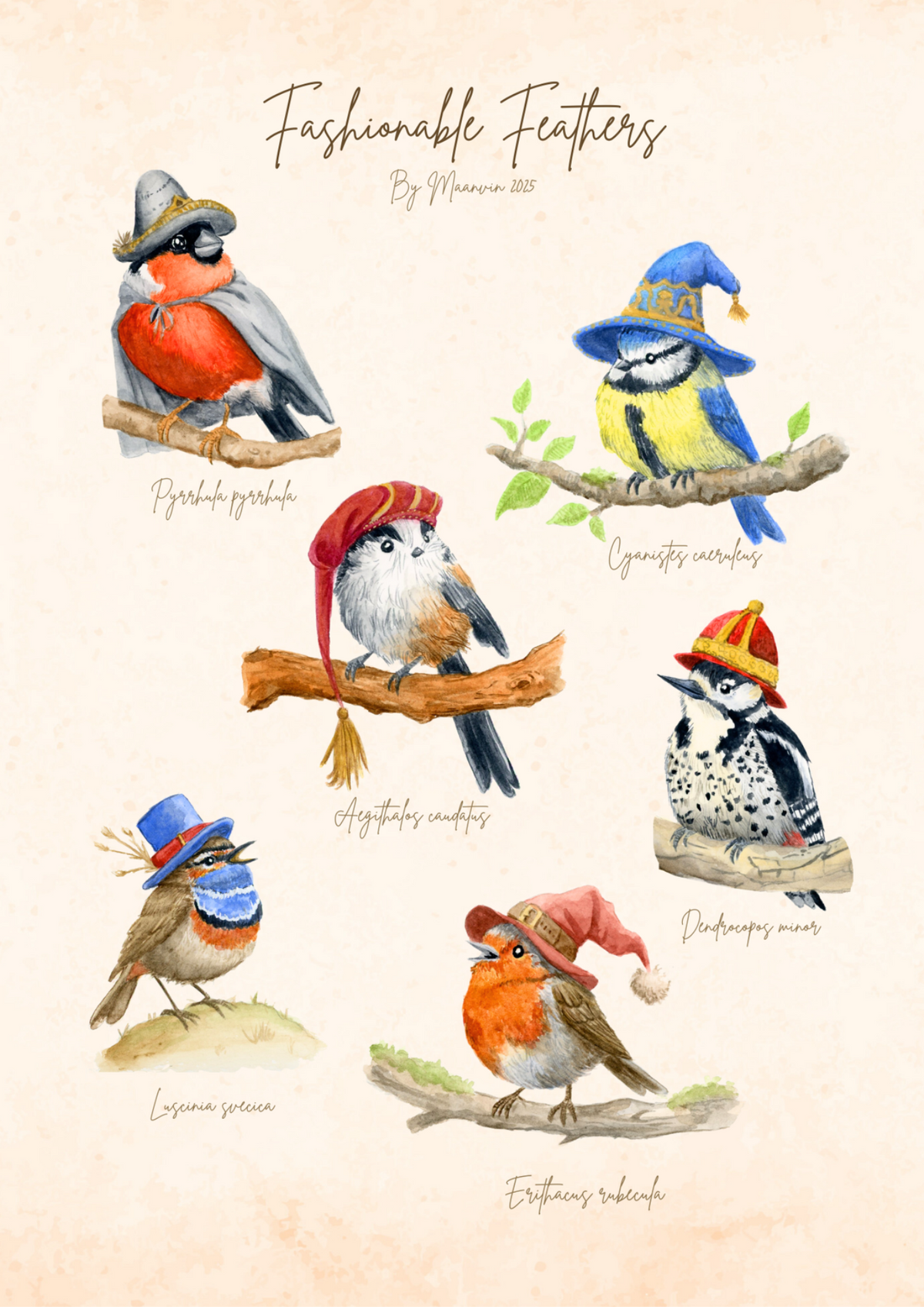 "Fashionable Feathers" - Art Print