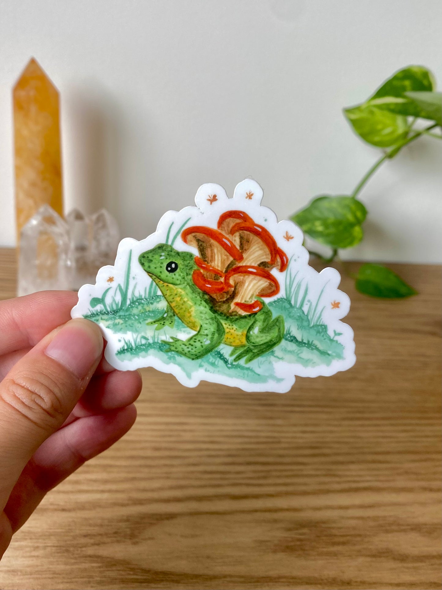 Mushroom frog sticker |